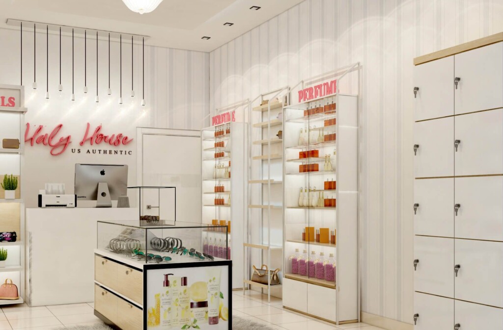 5 bí quyết thiết kế nội thất shop mỹ phẩm Đà Nẵng đẹp hút khách 1 Nội thất shop mỹ phẩm Đà Nẵng