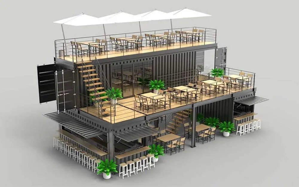 Quán Cafe Thép Tiền Chế Huế | Mô Hình Kinh Doanh Hot 2026 5 Quán cafe thép tiền chế Huế phối cảnh 3D không gian hiện đại