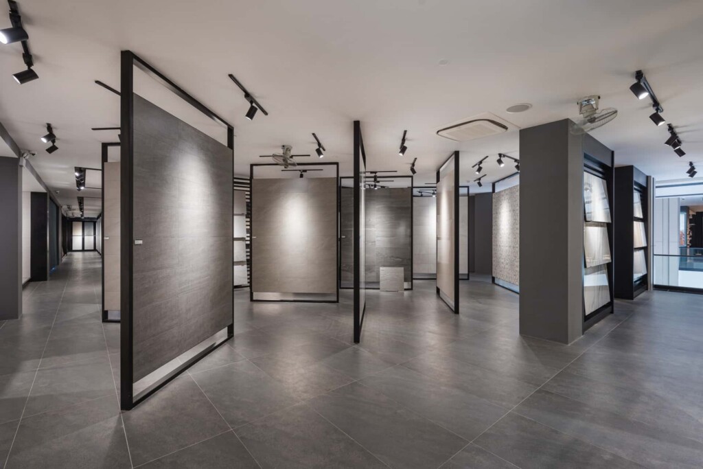 thi công showroom gạch