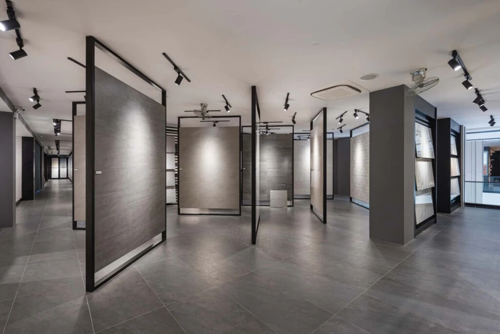 thi công showroom gạch
