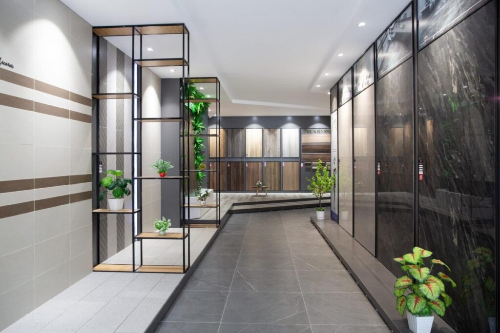 thi công showroom gạch
