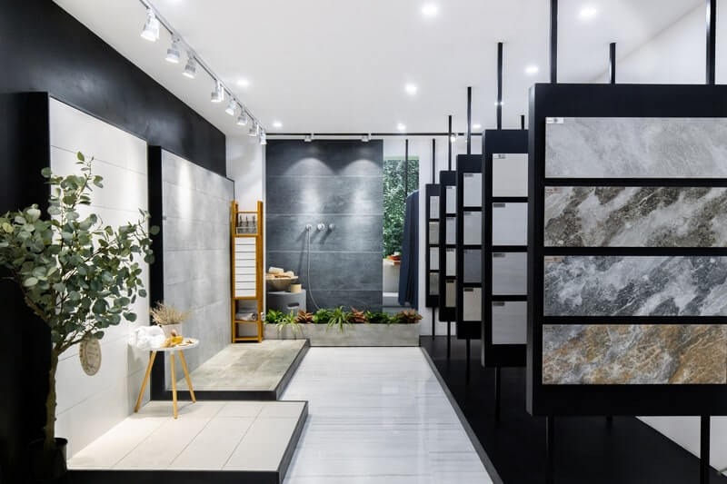 thi công showroom gạch