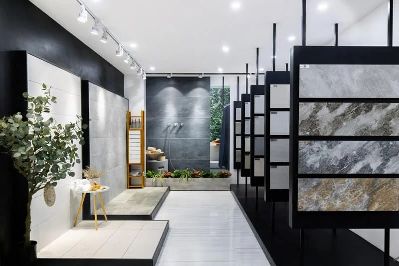 thi công showroom gạch