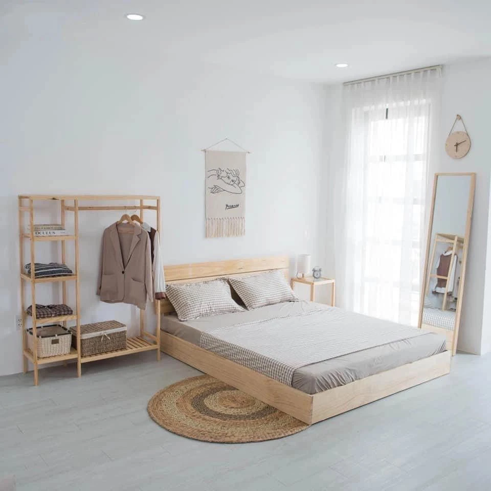 Giường ngủ gỗ tự nhiên phong cách hàn quốc Hà Nội