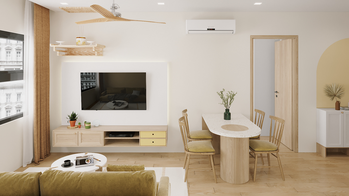 Thi công nội thất trọn gói chung cư 2 phòng ngủ Đà Nẵng