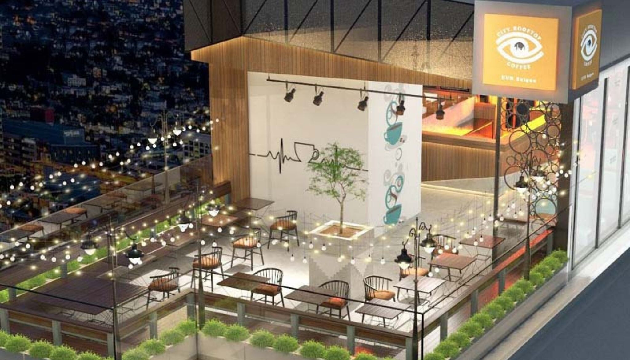 Thi công quán cafe sân thượng ở Đà Nẵng