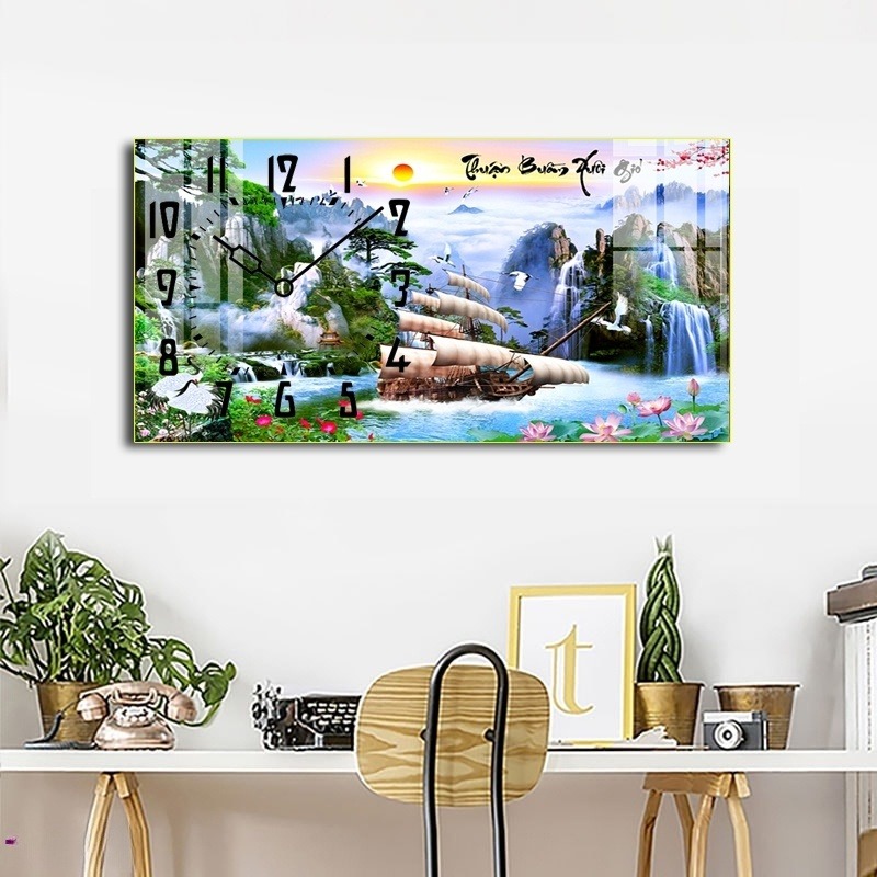 Tranh Nghệ An đồng hồ thuận buồm xuôi gió