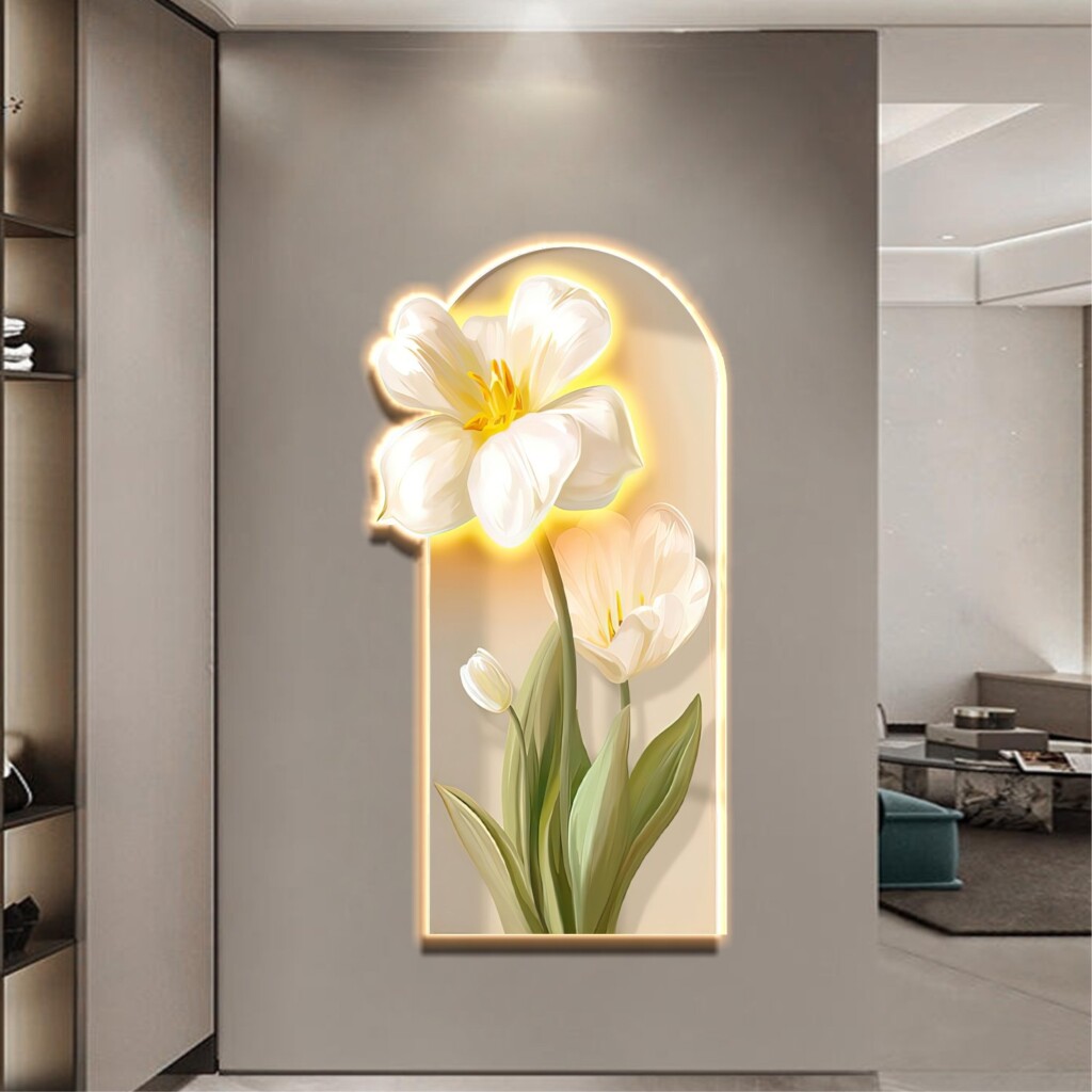 tranh mica hoa 3d led decor spa Huế