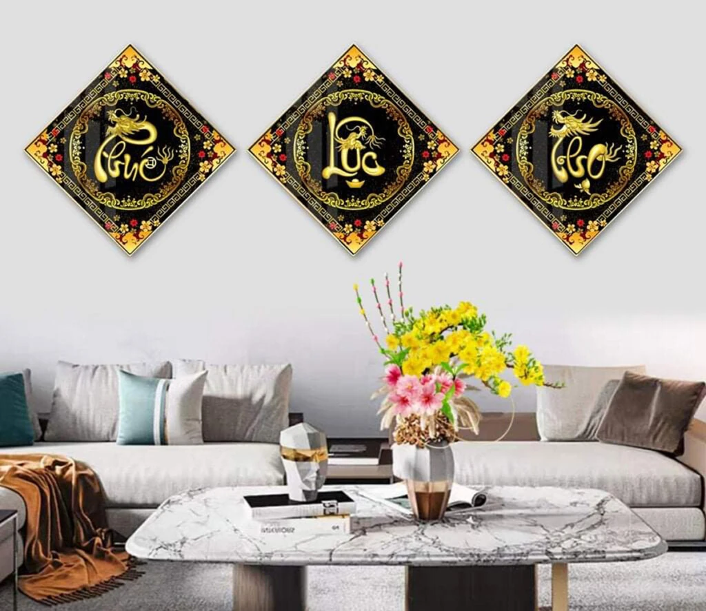 Tranh Tết Cùng Thần Tài Phúc Lộc Thọ Huế
