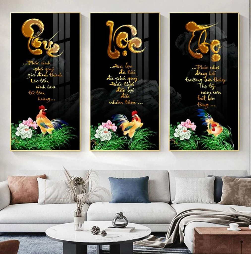 Tranh Tết Cùng Thần Tài Phúc Lộc Thọ Huế