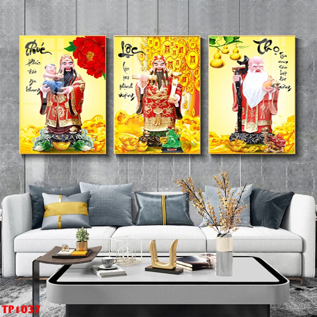 Tranh Tết Cùng Thần Tài Phúc Lộc Thọ Huế