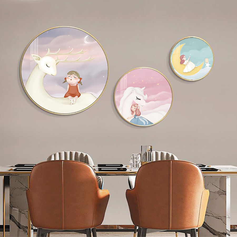 Tranh Tròn Ở Nam Định Giá Tận Xưởng – Các Mẫu Đẹp 2026 | OhaDecor 4 tranh tròn