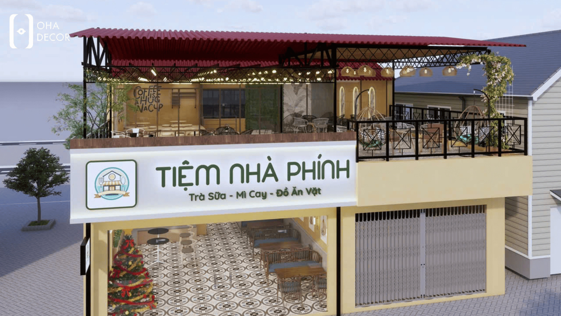 dự án thiết kế thi công tiệm nhà phính huế