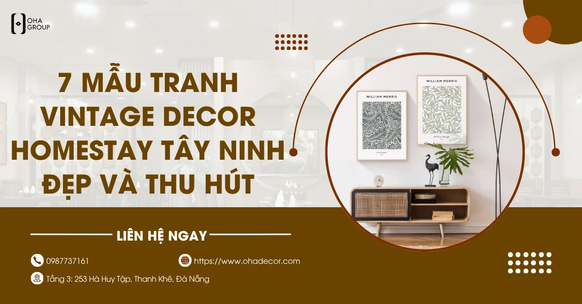tranh vintage decor homestay Tây Ninh