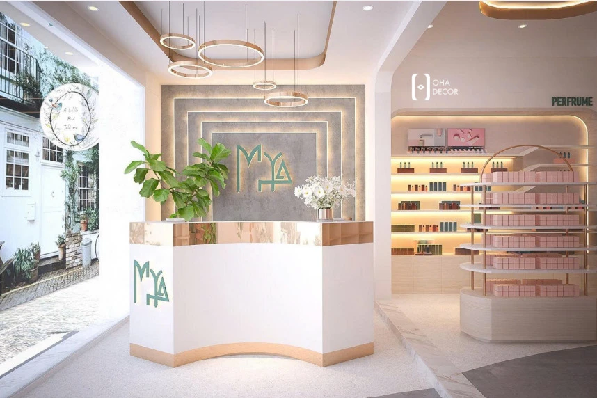 thi công thiết kế store mỹ phẩm Quảng Bình