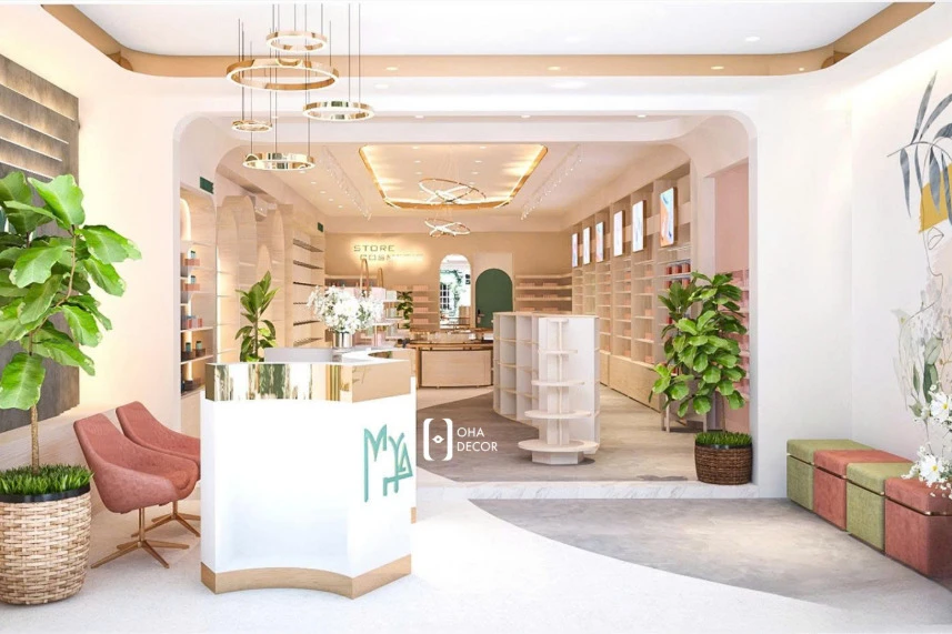 thi công thiết kế store mỹ phẩm Quảng Bình