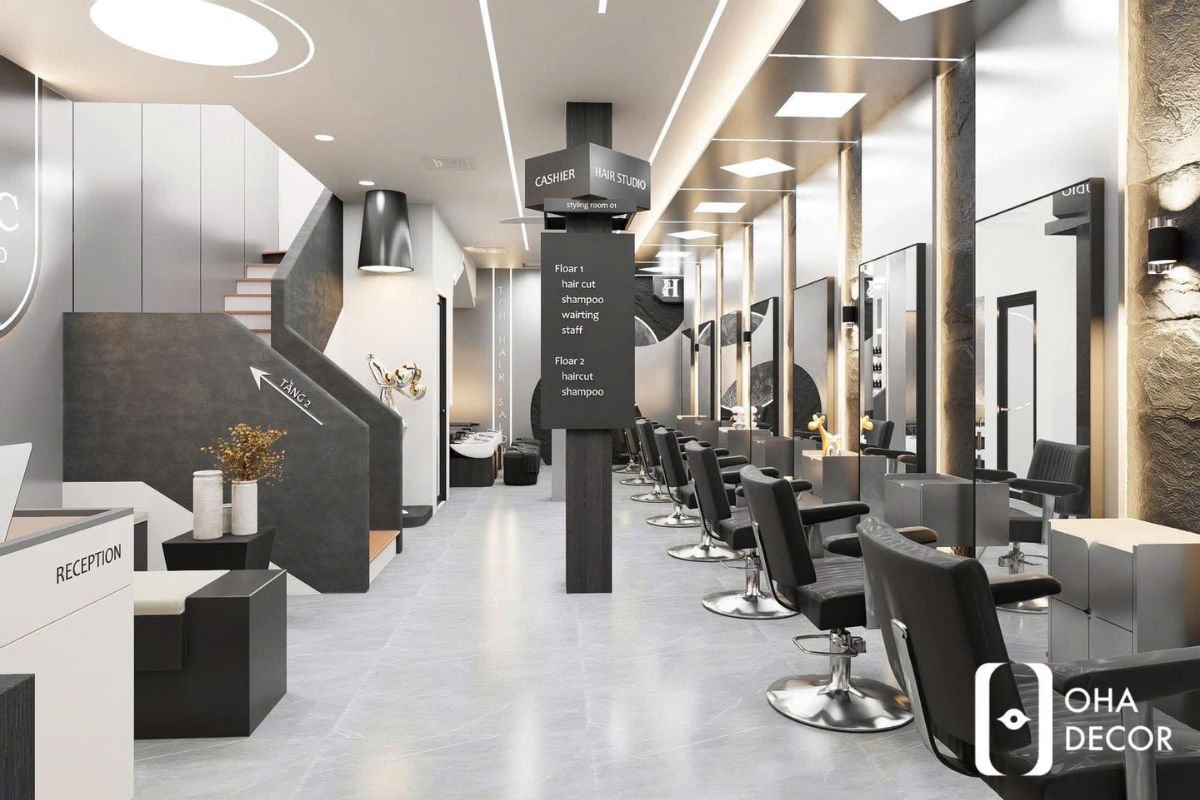 Thiết kế và thi công Hair Studio Đà Nẵng - Không gian làm đẹp hiện đại dễ vận hành 2 thiết kế và thi công hair studio đà nẵng
