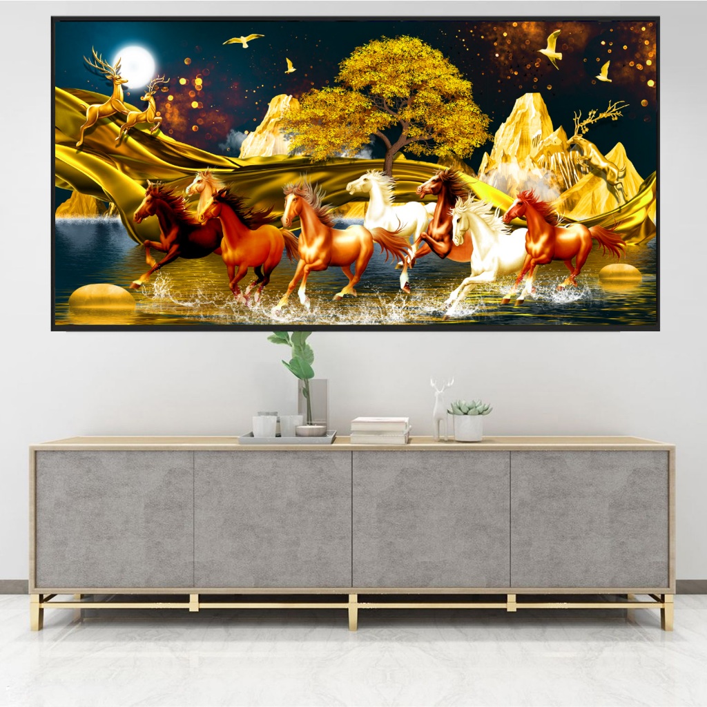 8 lý do tranh bát mã truy phong Tây Ninh được nhiều gia đình lựa chọn 4 Tranh bát mã truy phong Tây Ninh