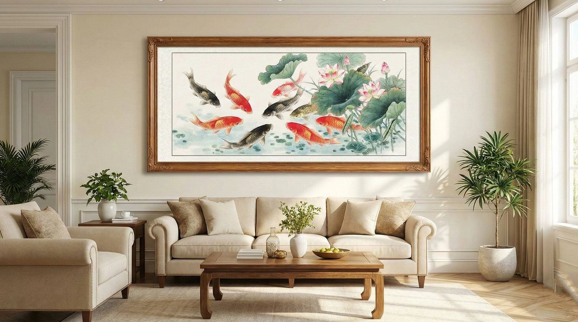 tranh cửu ngư tráng gương cao cấp Tây Ninh