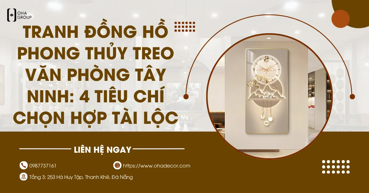 tranh đồng hồ phong thủy treo văn phòng Tây Ninh