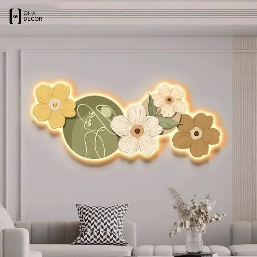 Bừng sáng không gian với các dòng tranh hoa 3D LED tiệm nail tại Tuyên Quang 2026 3 Tranh hoa 3d led tiệm nail với hiệu ứng đắp nổi 3D tinh tế tạo chiều sâu sống động