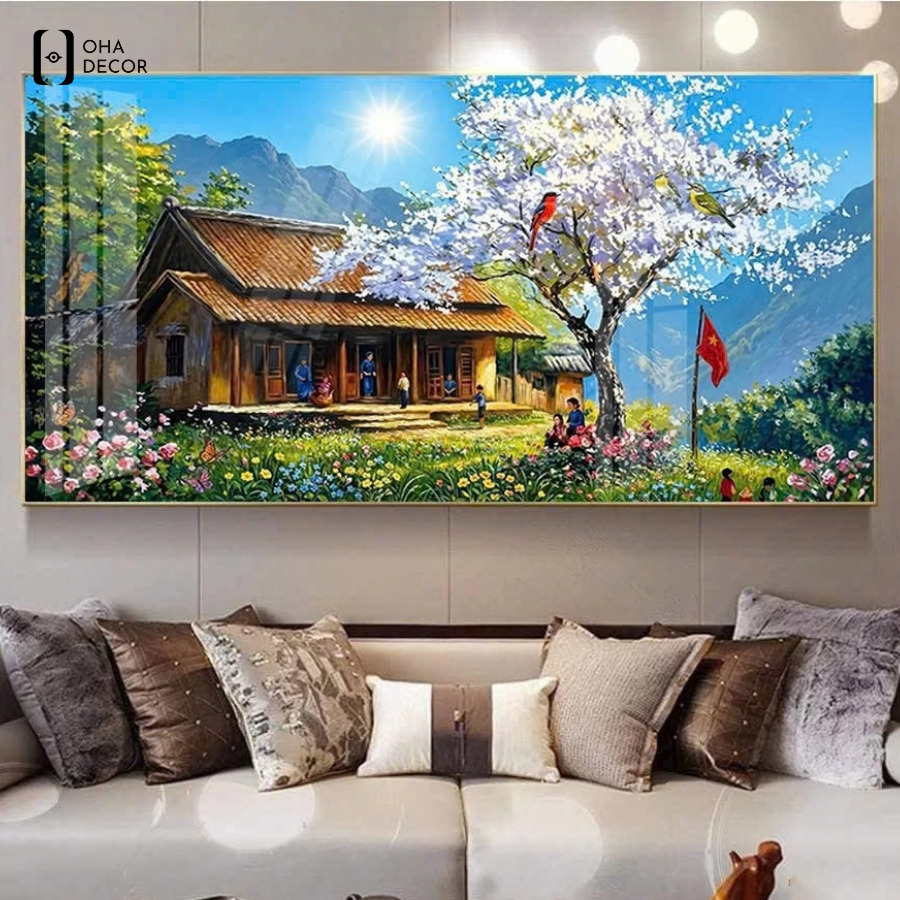 Báo giá Tranh tráng gương vùng cao Tây Bắc phòng khách Long An