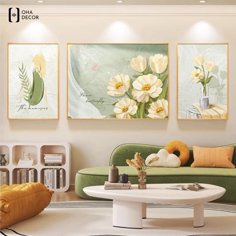 Bộ 3 tranh treo tường bình hoa nghệ thuật pastel Vĩnh Phúc được yêu thích