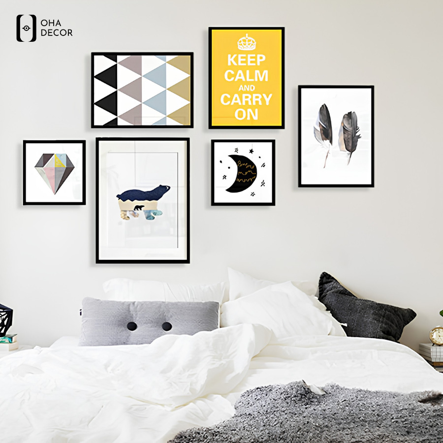 Kinh nghiệm chọn bộ 6 tranh canvas decor phòng ngủ An Giang đẹp và hài hòa 4 Bộ 6 tranh canvas decor phòng ngủ An Giang luôn bền đẹp