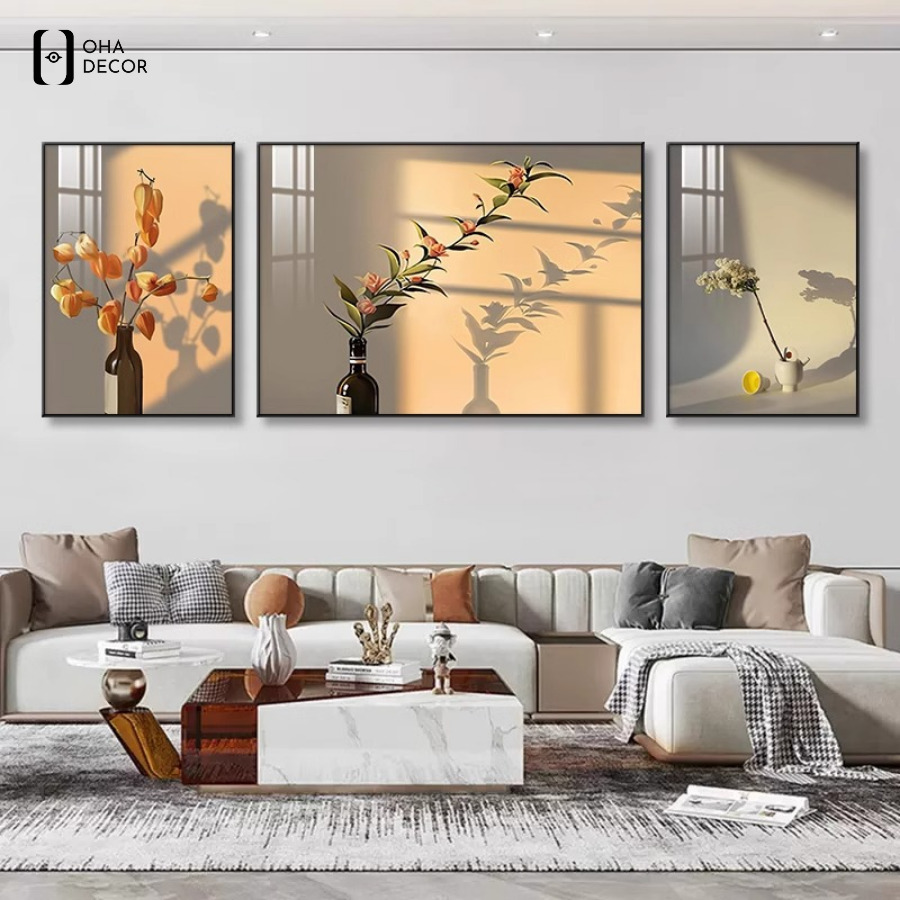 Bí quyết lựa chọn tranh phòng khách tối giản Vĩnh Long đẹp và hài hòa 3 Phối tranh phòng khách tối giản Vĩnh Long để tăng tính thẩm mỹ