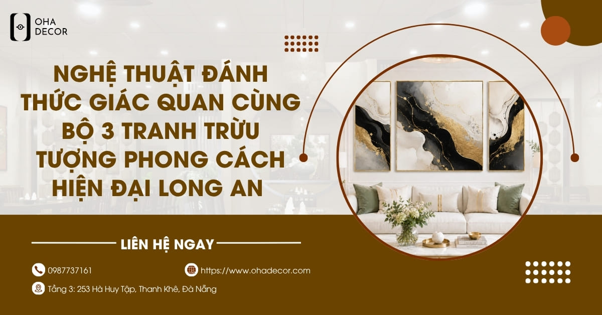 Bộ 3 Tranh Trừu Tượng Phong Cách Hiện Đại Long An 