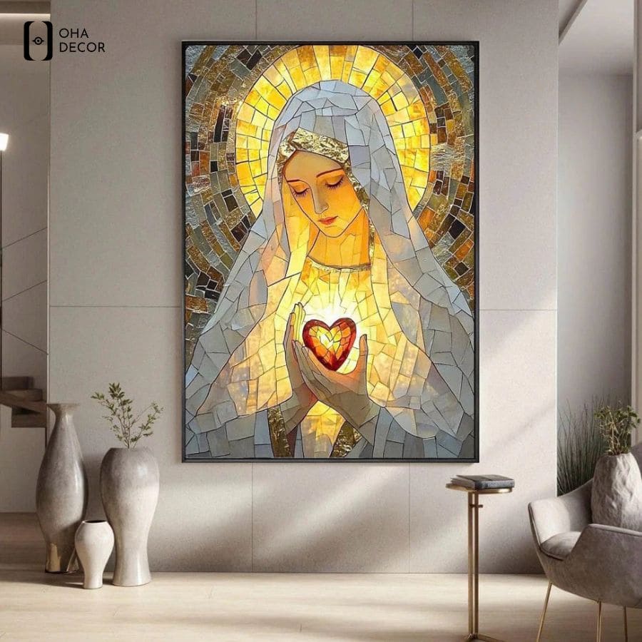 Dòng tranh công giáo tráng gương cho nhà thờ đẹp sở hữu độ bền màu hàng chục năm, hoàn toàn không lo ẩm mốc trước thời tiết khắc nghiệt