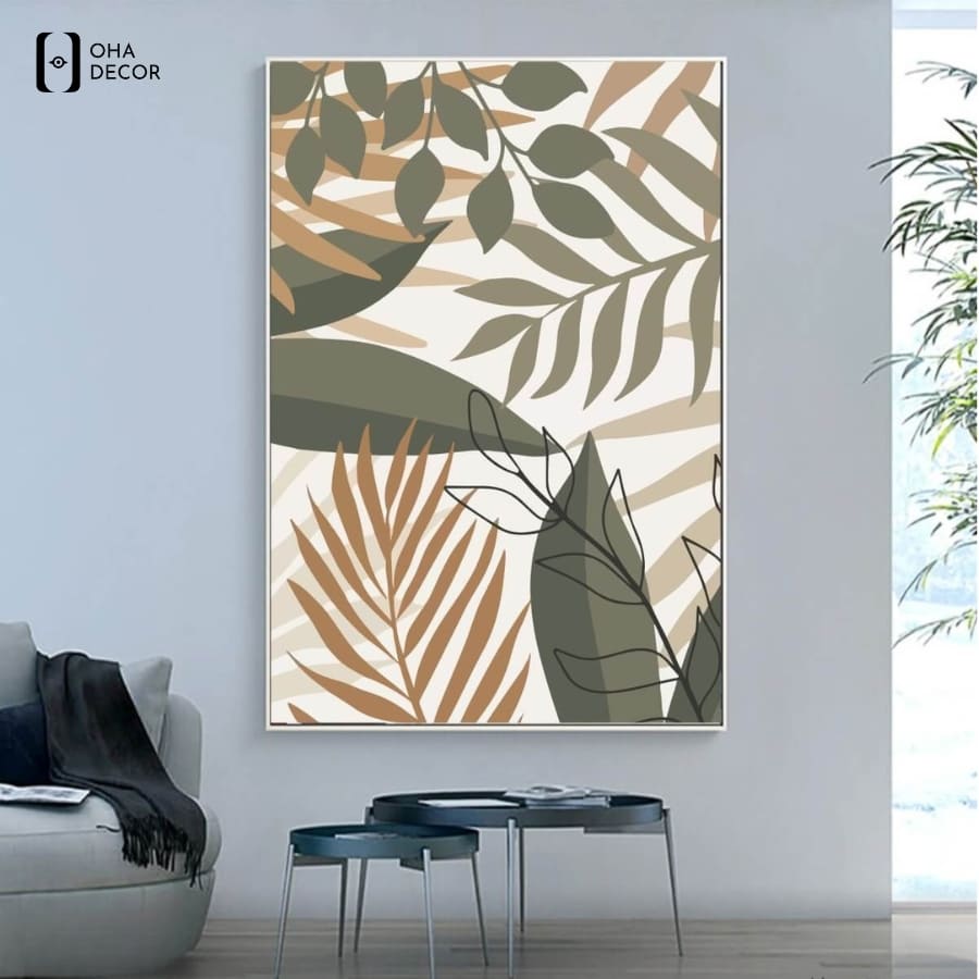Thổi Hồn Nghệ Thuật Vào Không Gian Với Tranh đơn BOHO Tối Giản Minimalism Lá Cây Lào Cai 2026 2 Bộc lộ tư duy thẩm mỹ hiện đại và tinh tế qua bức Tranh đơn BOHO Tối Giản Minimalism Lá Cây Lào Cai phối nhiều lớp lá đan xen nghệ thuật