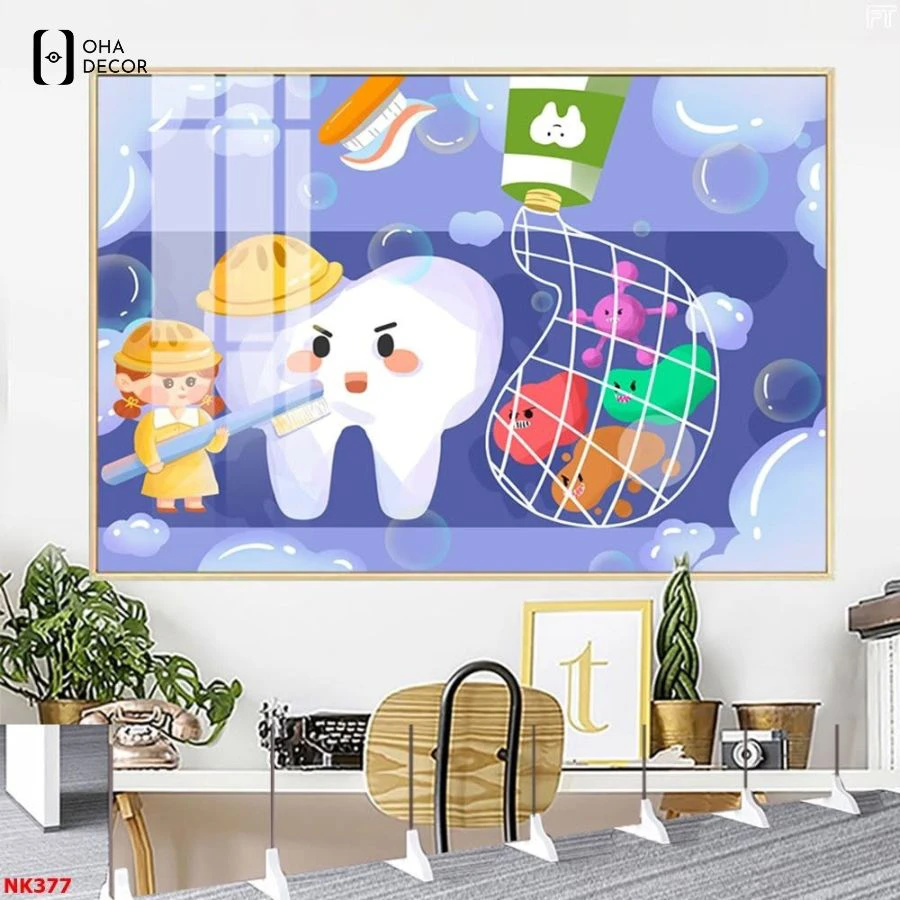 Tranh nha khoa dễ thương Tuyên Quang sở hữu độ phân giải cao sắc nét đem lại sự chỉn chu và chuyên nghiệp