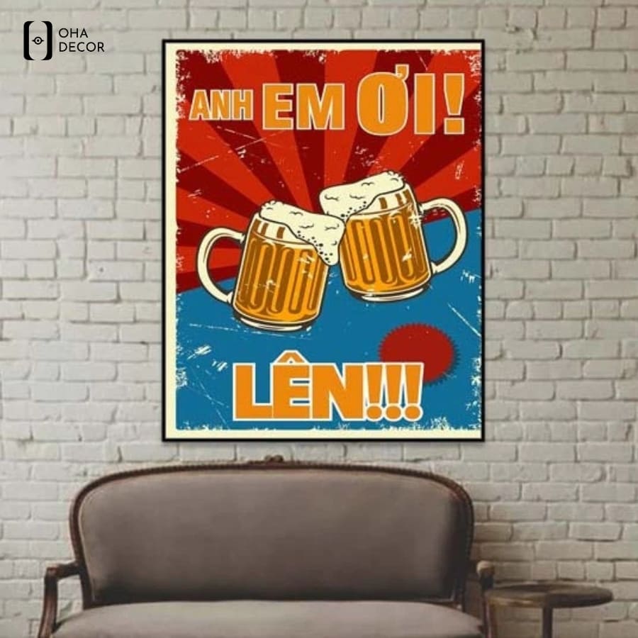 Tranh tráng gương cho quán bia, nhậu Hà Nam có độ hoàn thiện cao mang lại độ bền màu vượt trội theo năm tháng