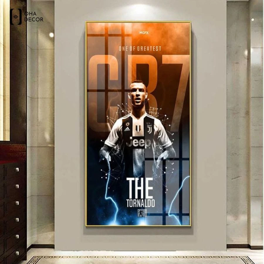 5 mẫu tranh tráng gương Ronaldo tặng con cực truyền cảm hứng tại Tuyên Quang 4 Thiết kế cam đen cá tính tôn vinh Ronaldo, tạo điểm nhấn mạnh mẽ ngay cửa phòng