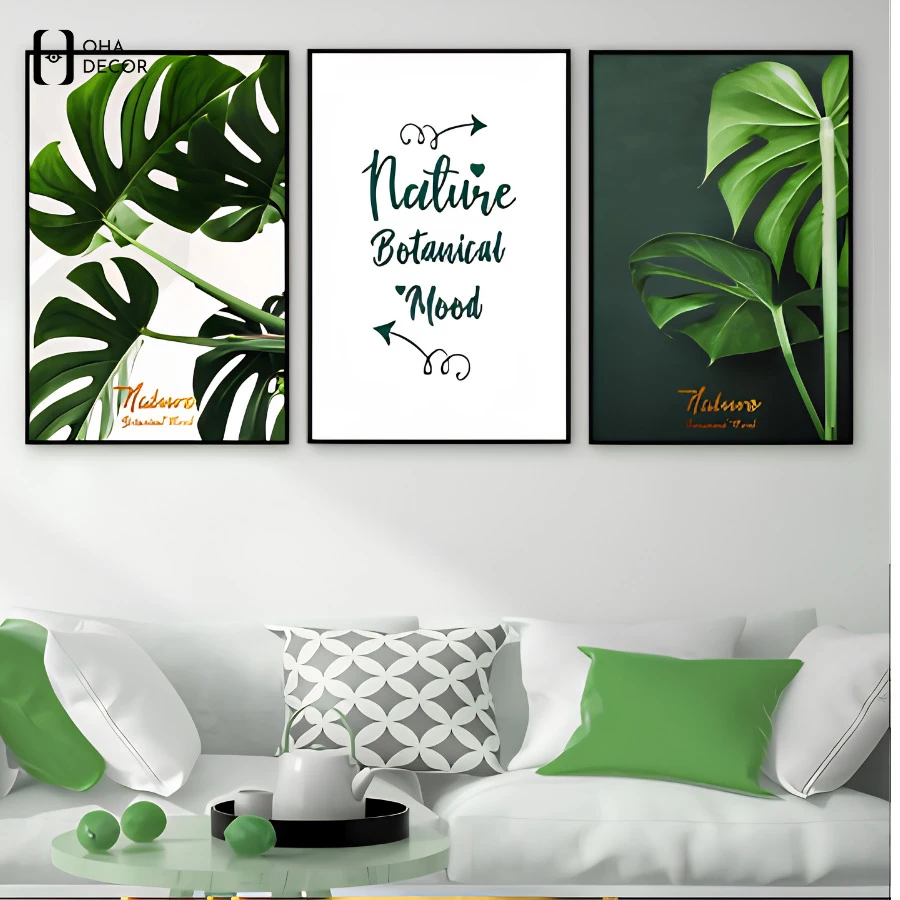 Mẫu tranh lá cây decor spa Thuận An được yêu thích