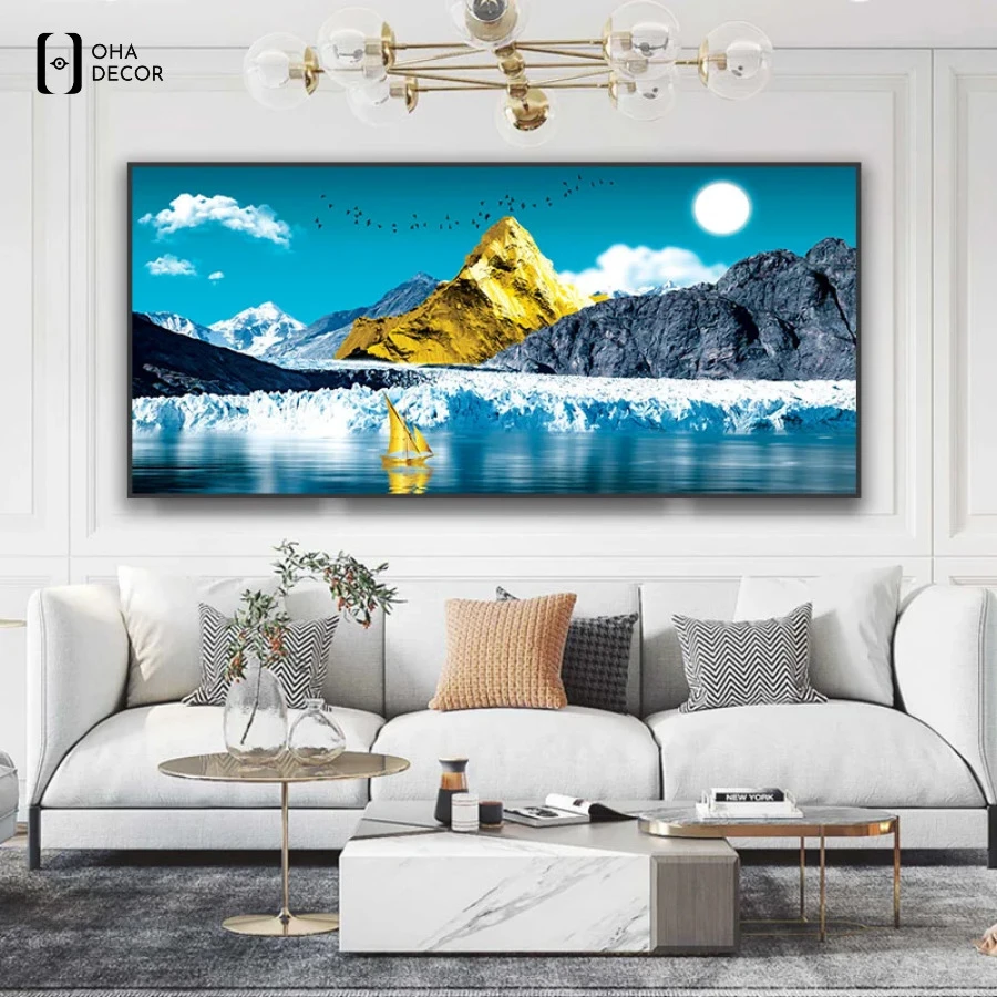 Tranh phong cảnh đẹp treo phòng khách Đà Lạt cho không gian sống đầy cảm xúc 1 Mẫu tranh phong cảnh đẹp treo phòng khách Đà Lạt được yêu thích