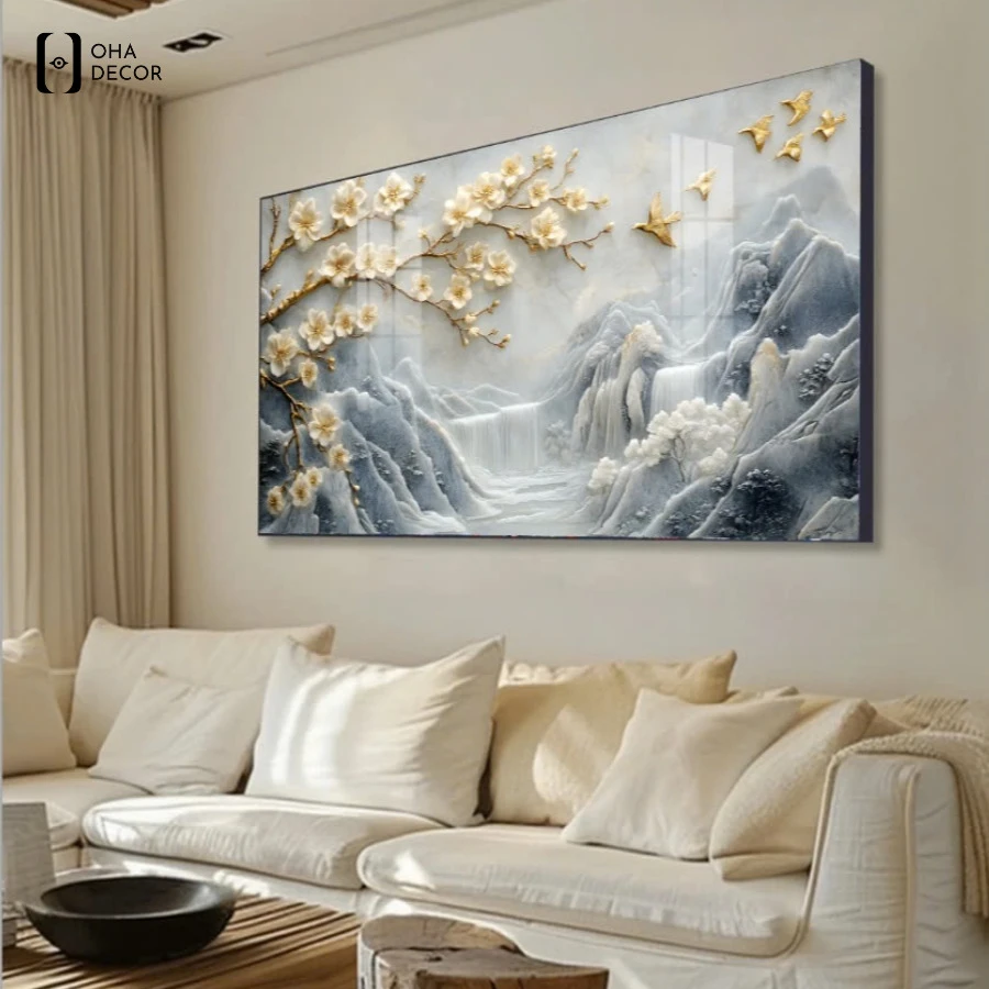 Mua tranh canvas khổ ngang phòng khách Đà Lạt tại Oha Decor