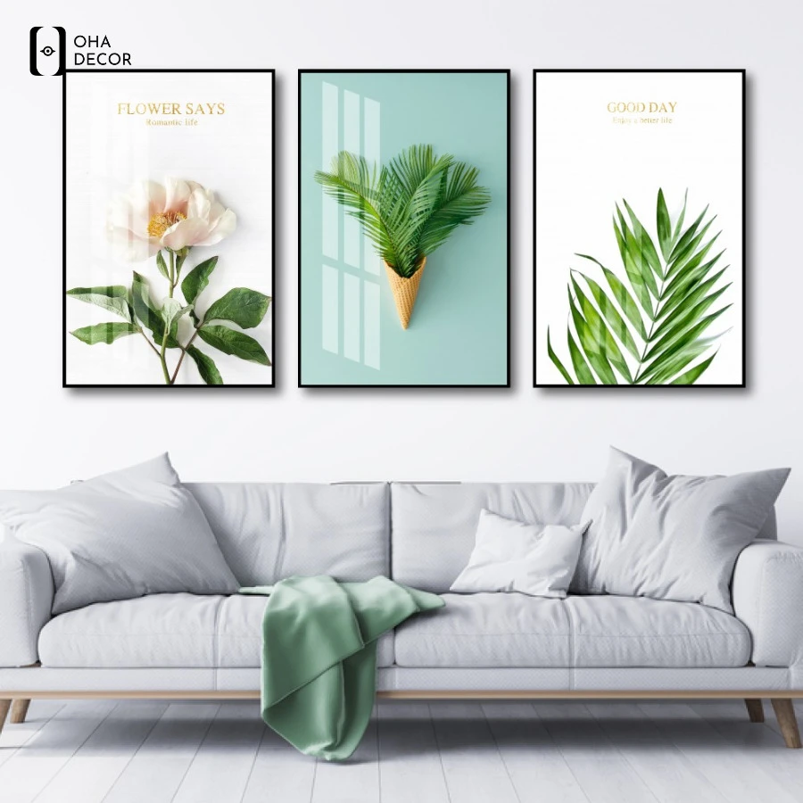 Tranh lá cây decor spa Tiền Giang biến đổi không gian thêm sinh động