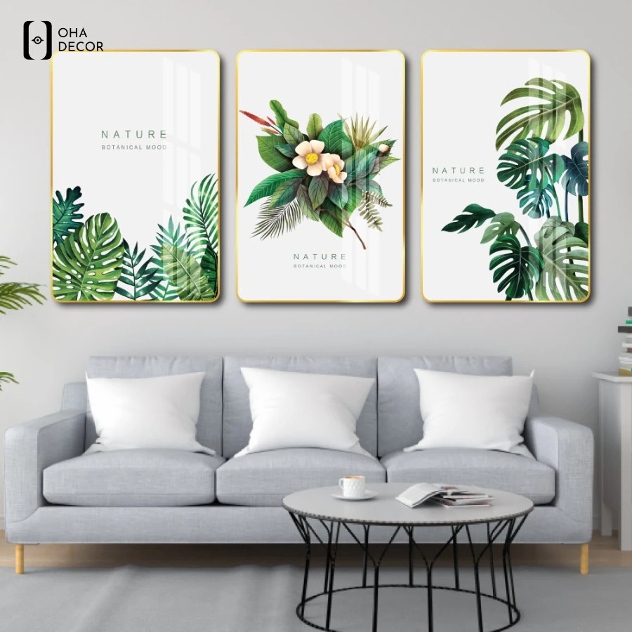 Tranh lá cây decor spa Tiền Giang theo phòng cách hiện đại