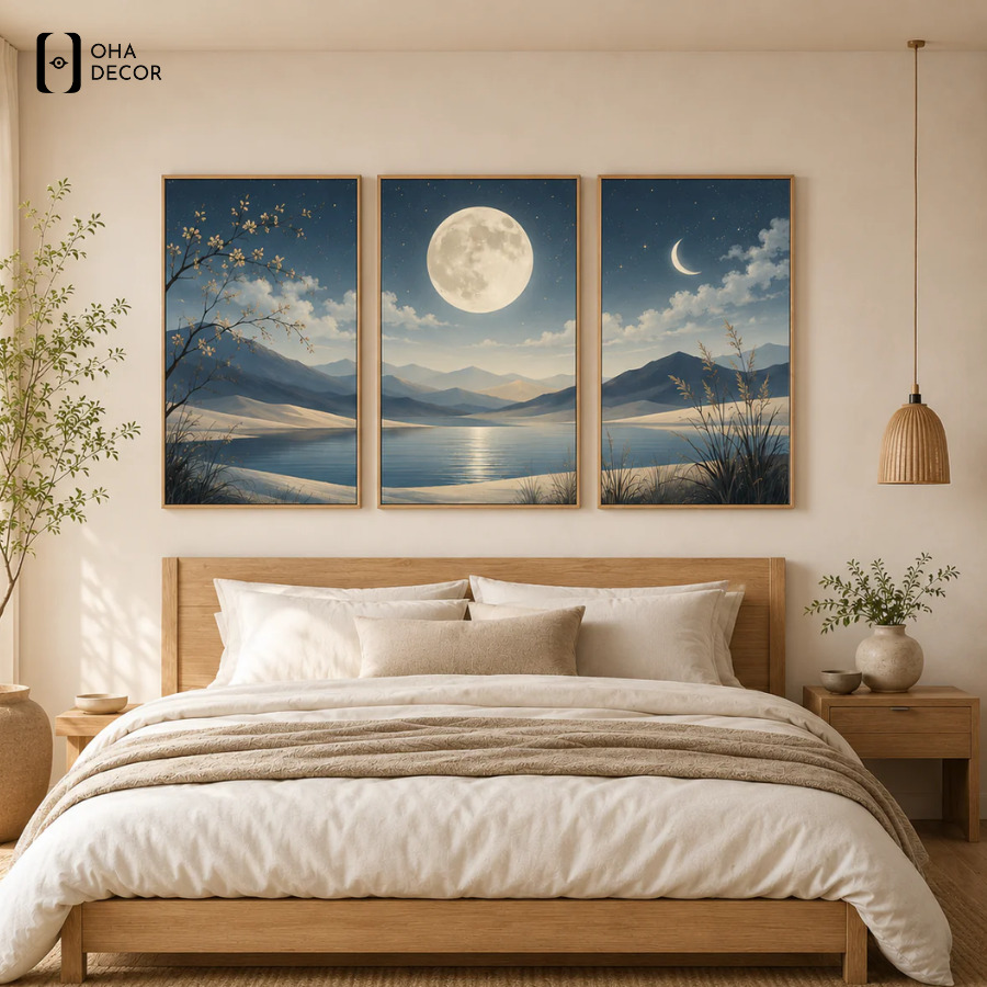 Xu hướng lựa chọn tranh phòng ngủ hiện đại Vĩnh Long cho không gian sống tinh tế 2 Tranh phòng ngủ hiện đại Vĩnh Long hướng đén sự tối giản