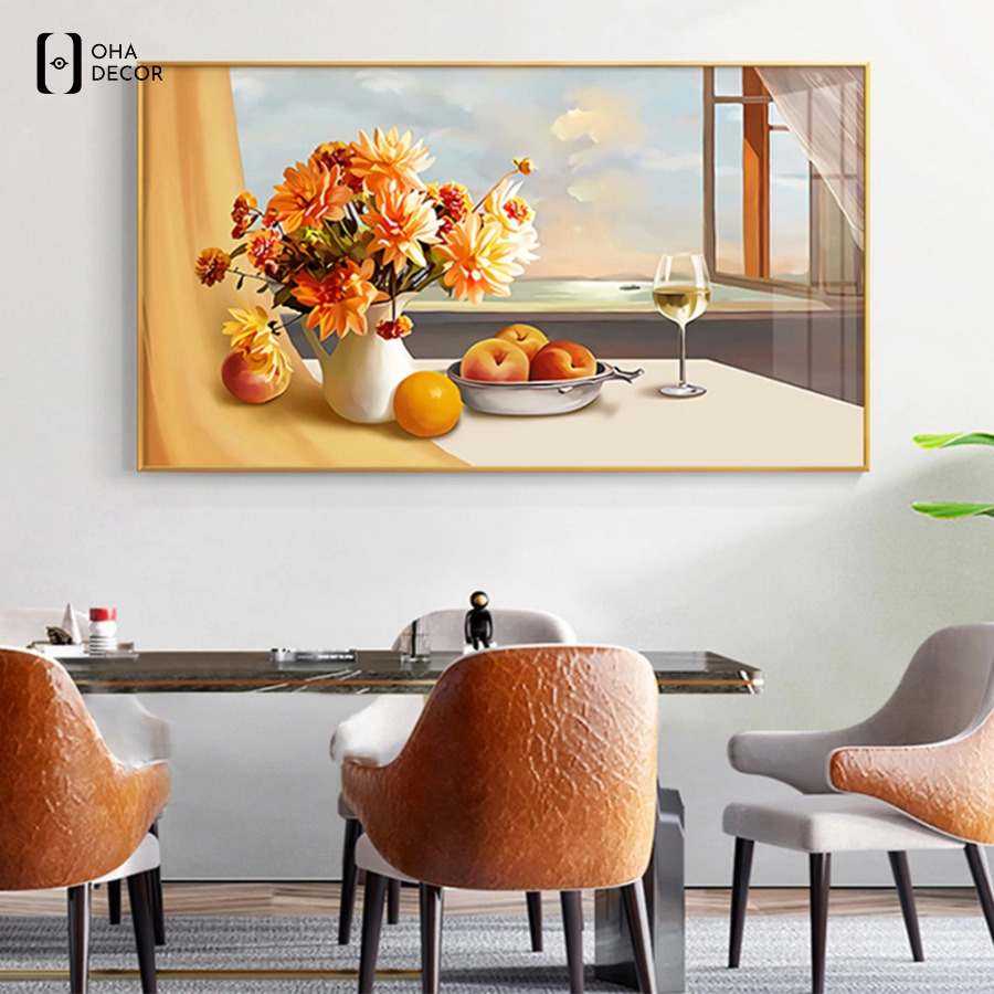 Treo tranh canvas phòng bếp dễ thương Đà Lạt phù hợp