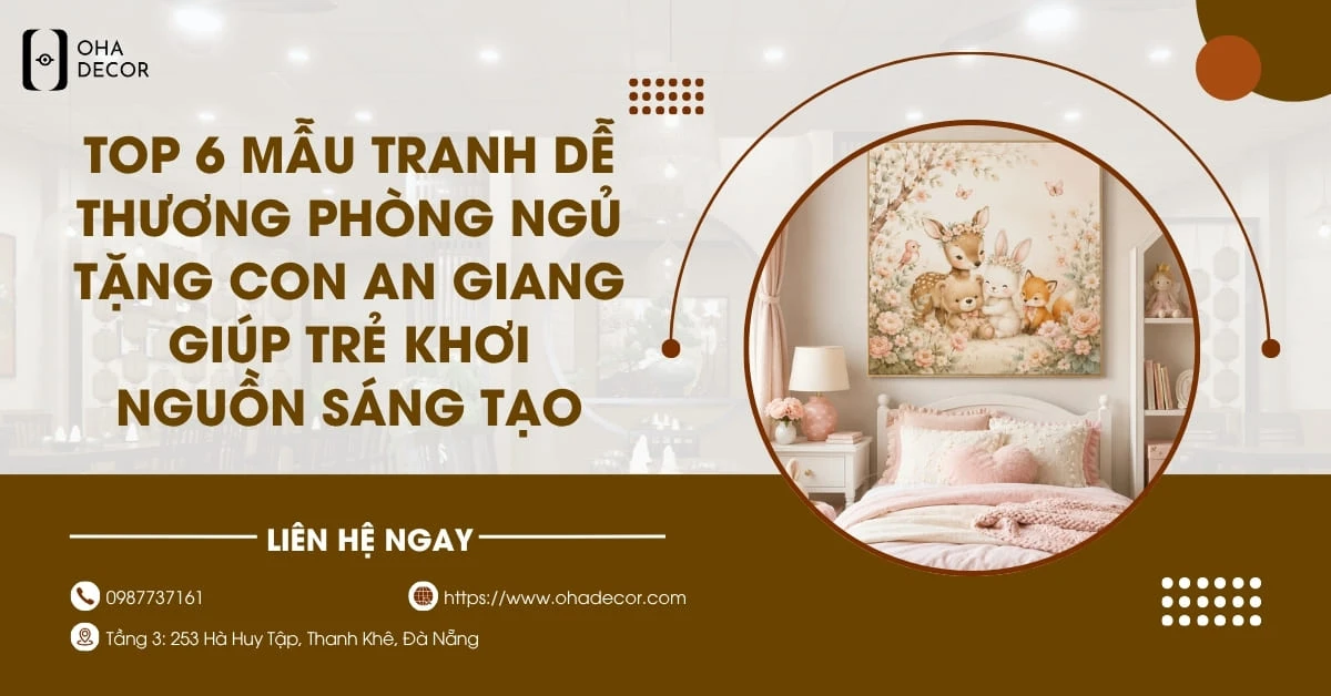 Tranh dễ thương phòng ngủ tặng con An Giang