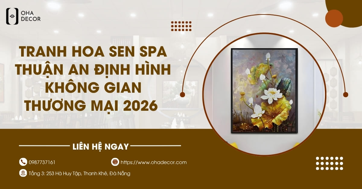 Tranh hoa sen spa Thuận An
