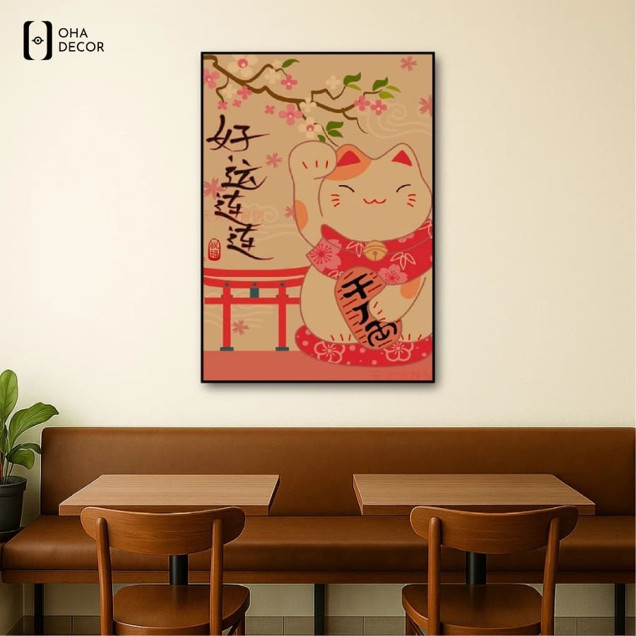 Tranh canvas mèo thần tài cho quán ăn, quán nhậu Nhật Buôn Ma Thuột tạo dấu ấn cho khách hàng 3 Không gian hài hòa hơn với tranh canvas mèo thần tài cho quán ăn, quán nhậu nhật buôn ma thuột
