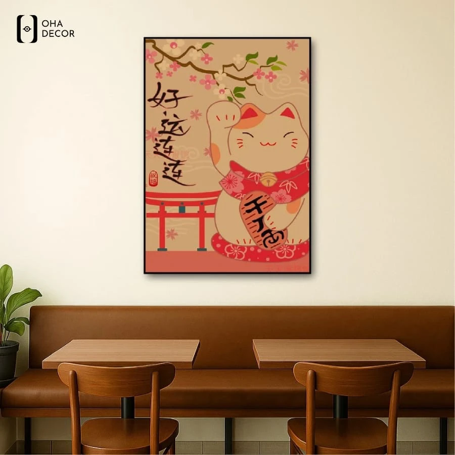 Tranh canvas mèo thần tài cho quán ăn, quán nhậu Nhật Buôn Ma Thuột tạo dấu ấn cho khách hàng 3 Không gian hài hòa hơn với tranh canvas mèo thần tài cho quán ăn, quán nhậu nhật buôn ma thuột