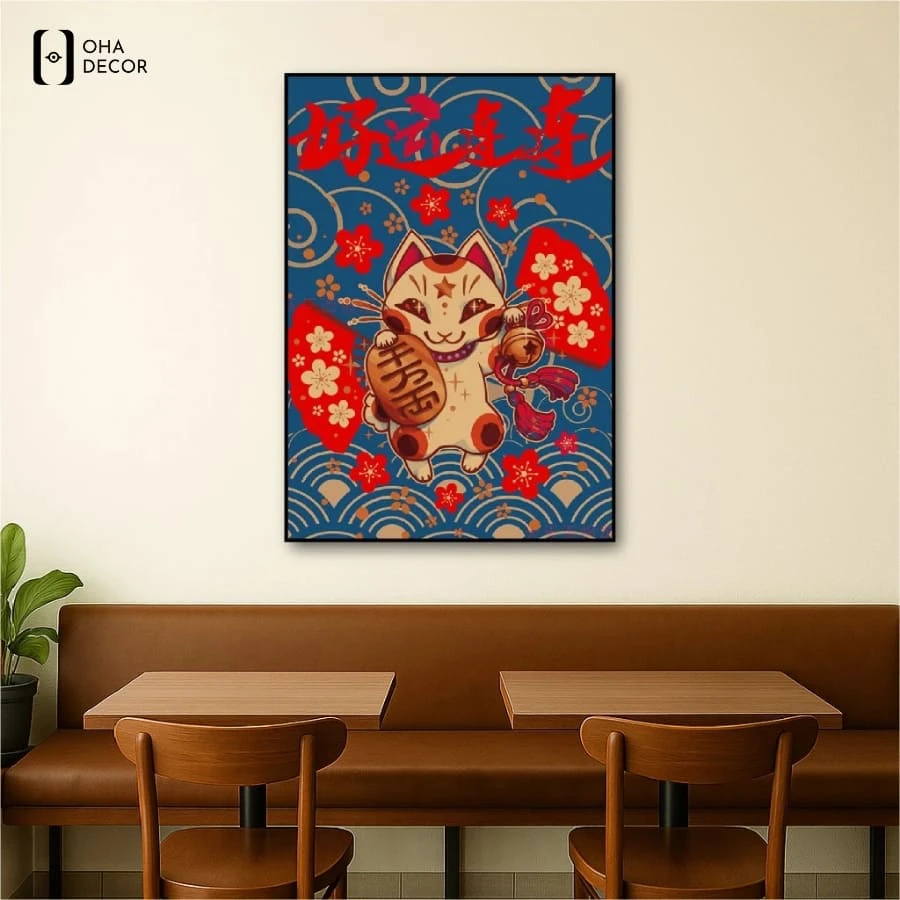 Tranh canvas mèo thần tài cho quán ăn, quán nhậu Nhật Buôn Ma Thuột tạo dấu ấn cho khách hàng 5 Mẫu tranh canvas mèo thần tài cho quán ăn, quán nhậu nhật buôn ma thuột ấn tượng