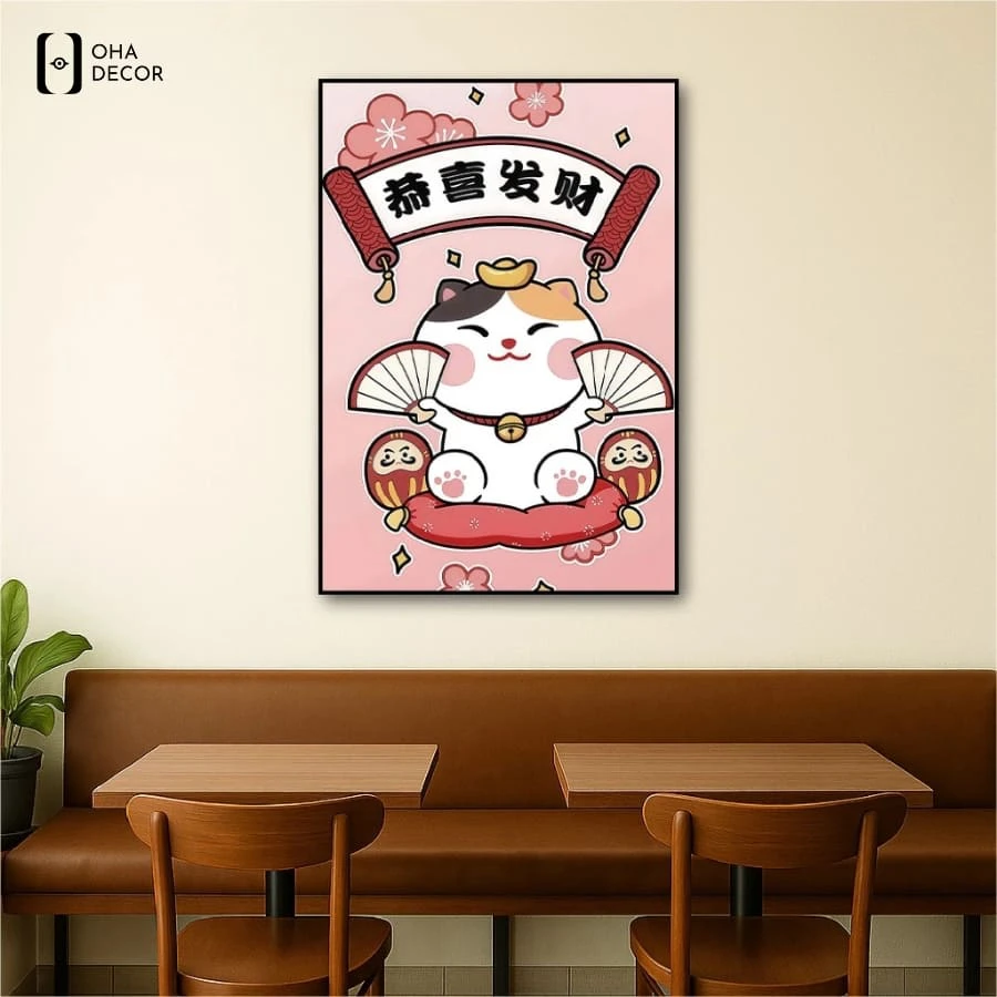 Tranh canvas mèo thần tài cho quán ăn, quán nhậu Nhật Buôn Ma Thuột tạo dấu ấn cho khách hàng 1 Tạo điểm nhấn cùng tranh canvas mèo thần tài cho quán ăn, quán nhậu nhật buôn ma thuột