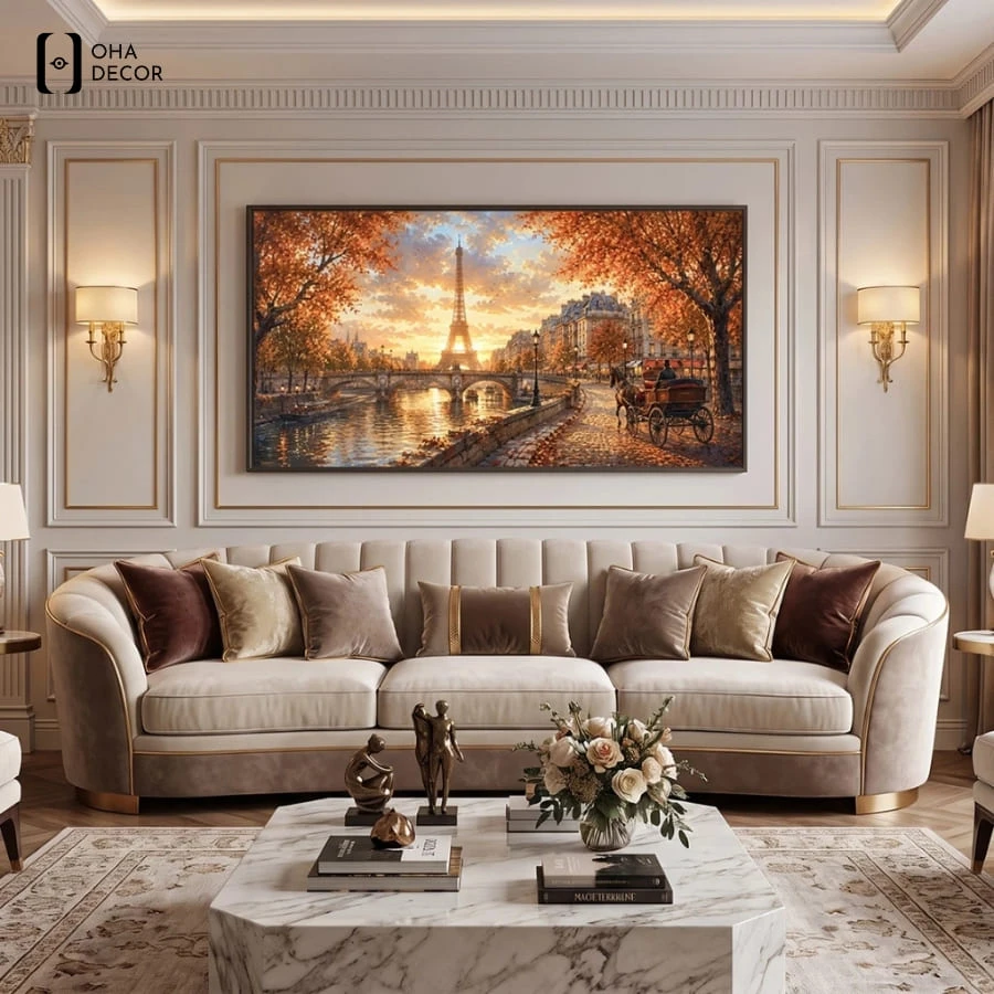 Tranh canvas tháp eiffel decor phòng ngủ đà lạt mang lại cảm giác lãng mạn và thư thái