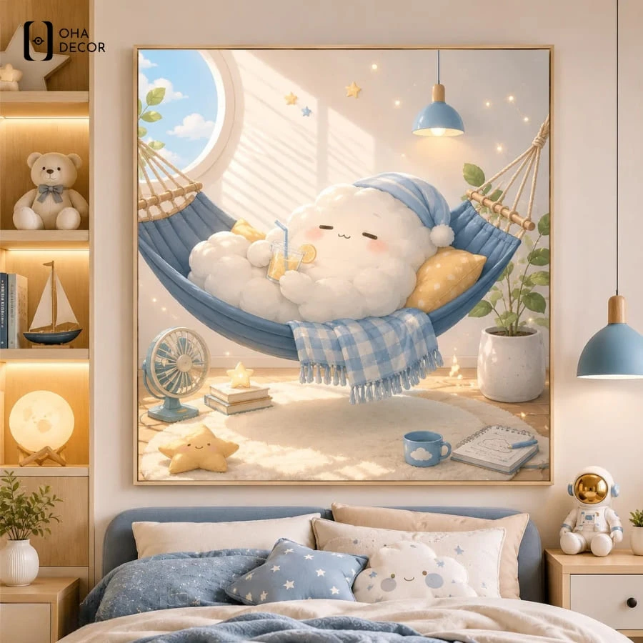 Mẫu tranh dễ thương phòng ngủ tặng con an giang phù hợp theo từng độ tuổi phát triển của bé
